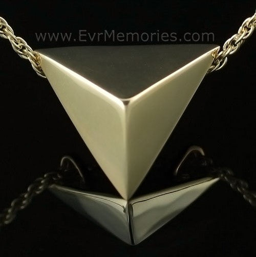 14K Gold Plated Triangle Jewelry Urn