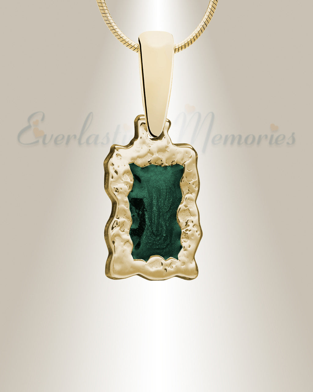 Solid 14K Gold Double Tree Ash Resin Jewelry