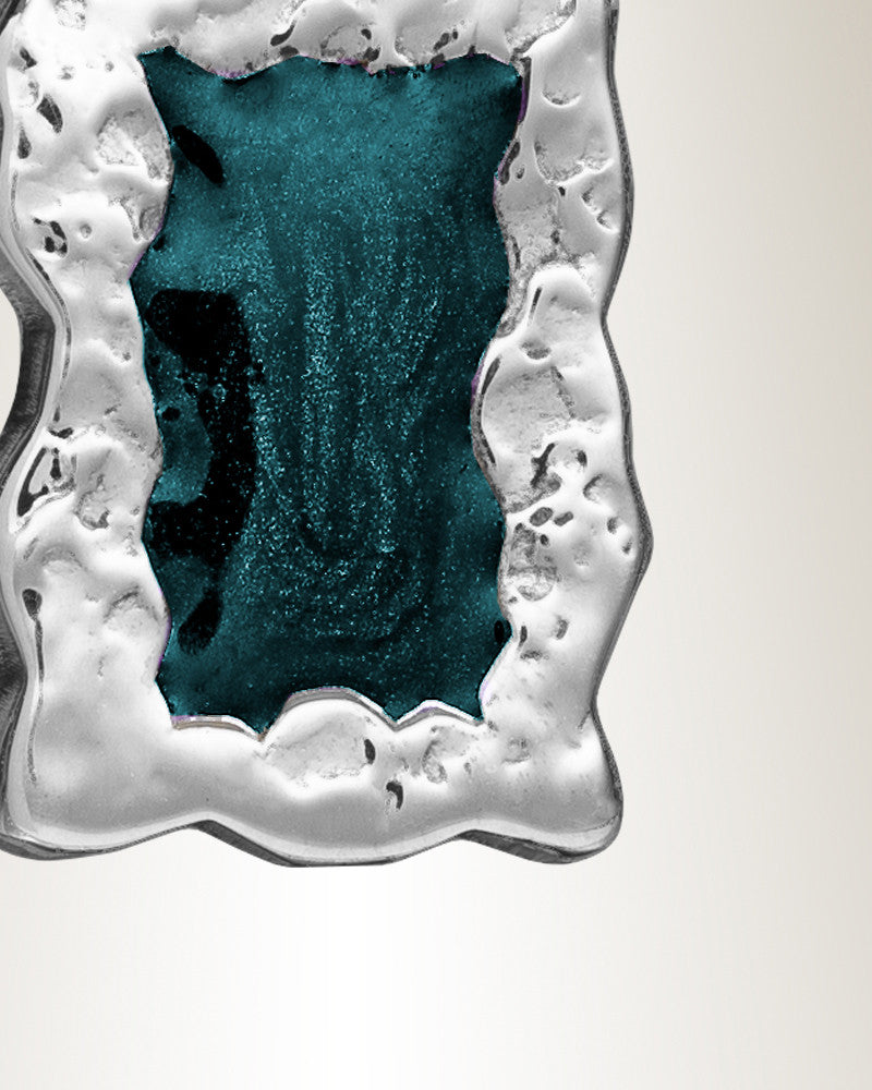 Solid 14K White Gold Elevation Ash Resin Jewelry
