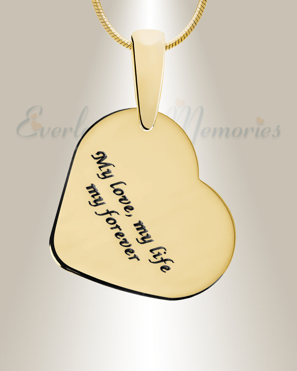 Attentive Heart Gold Plated with Slate Ash Resin Jewelry