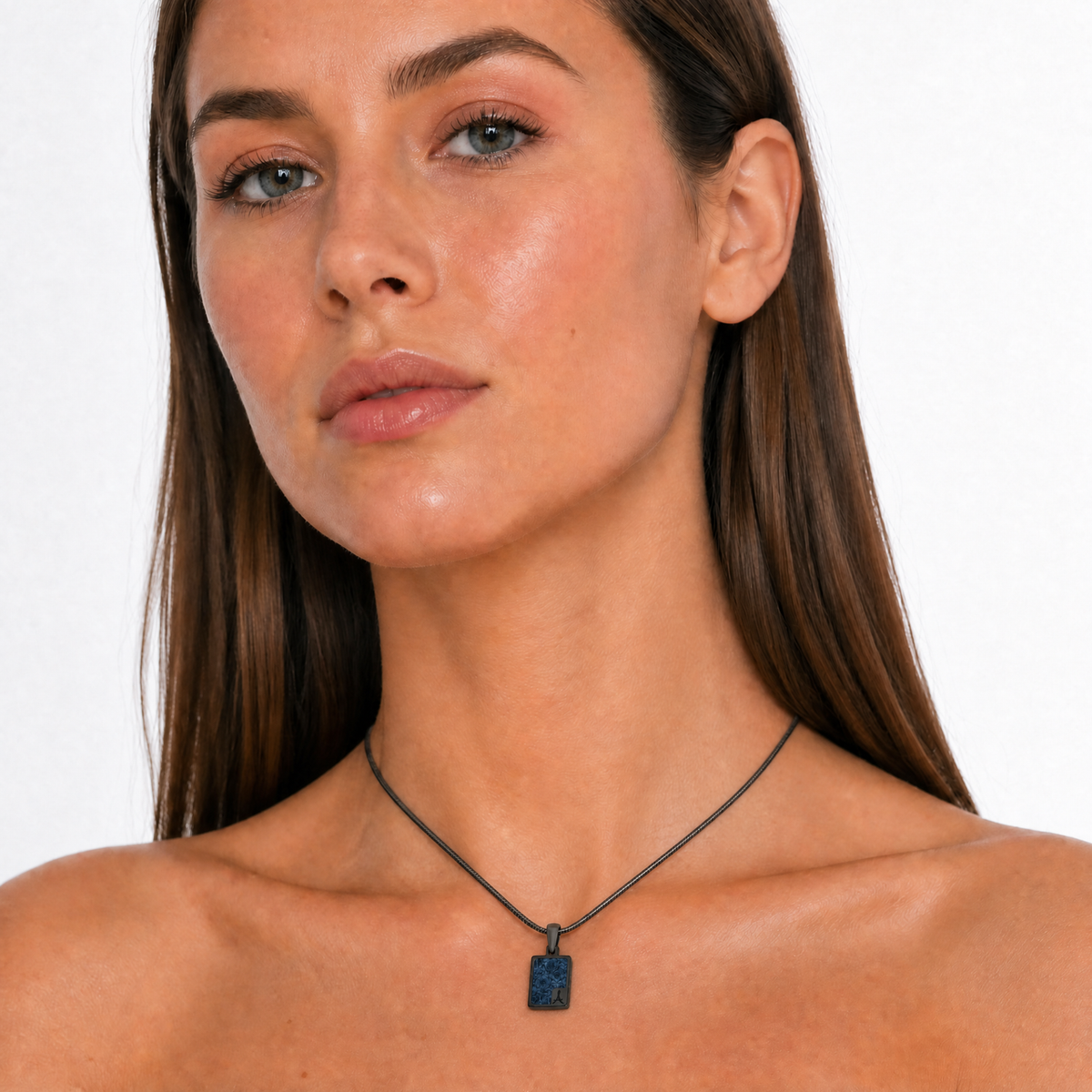 Solid 14K Gold Pleasing Rectangle Ash Resin Jewelry