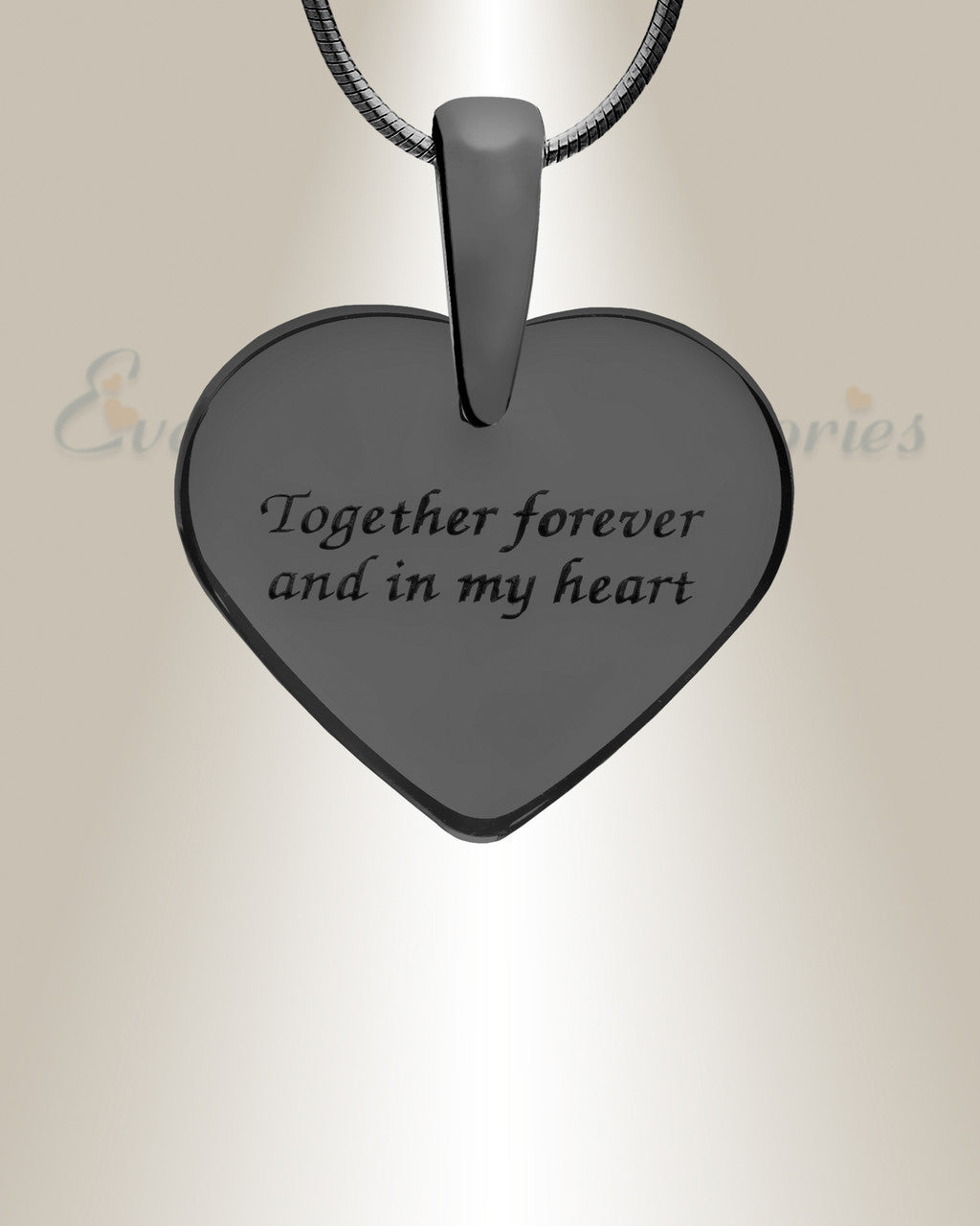 Pleasant Heart Black Finish with Black Flame Opal Ash Resin Jewelry