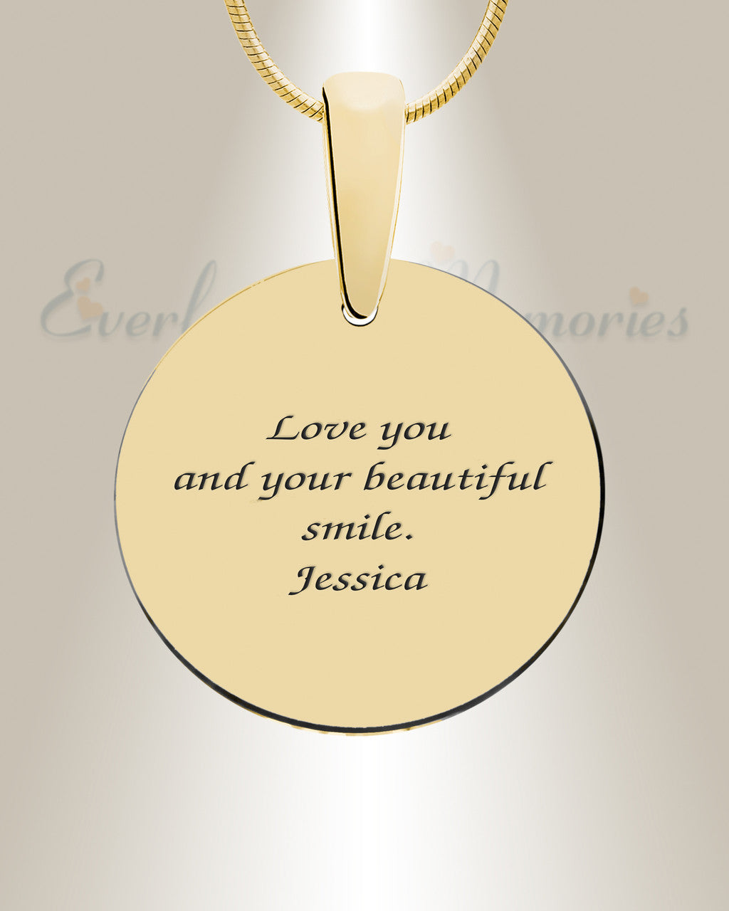 Initial Round Gold Plated Ash Resin Jewelry