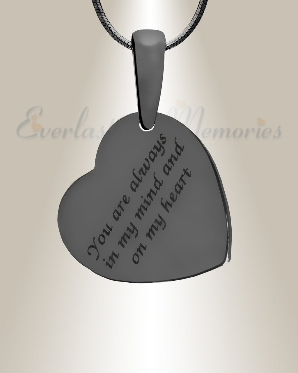 Two Of A Kind Heart Black Finish with Carob Ash Resin Jewelry