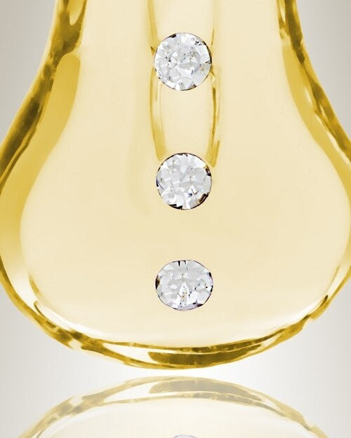 Glass Locket Yellow Trickle Remembrance Pendant