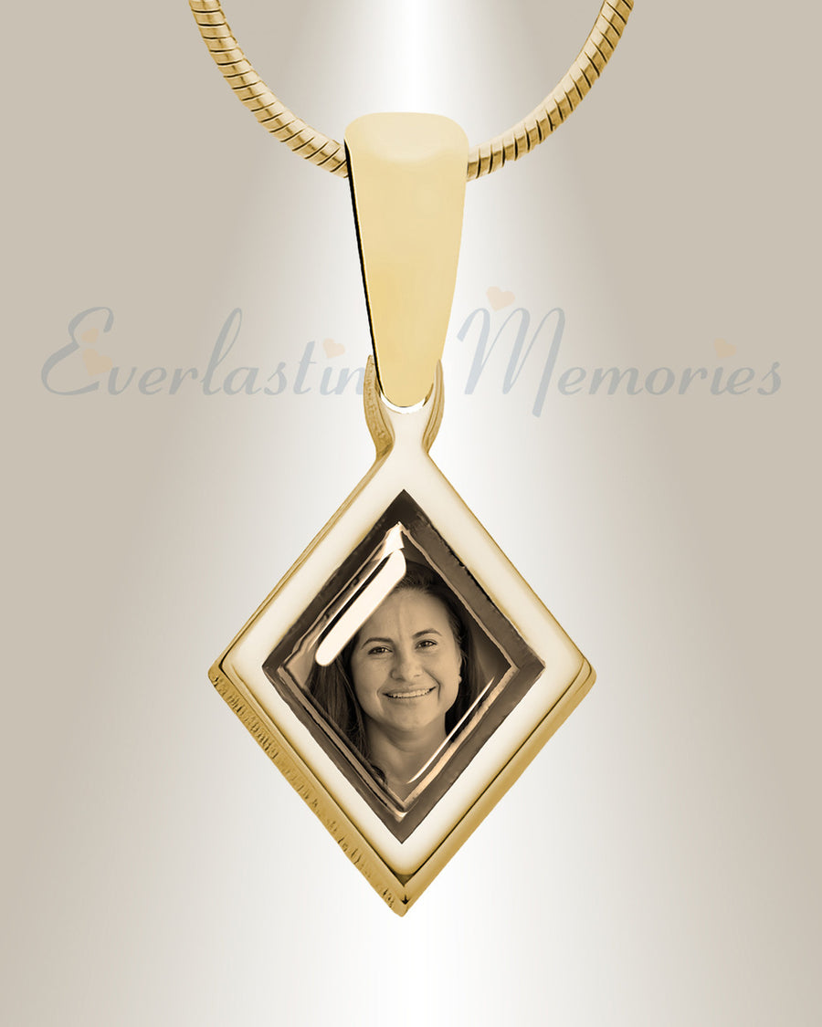 Small Diamond 14K Gold Picture Pendant