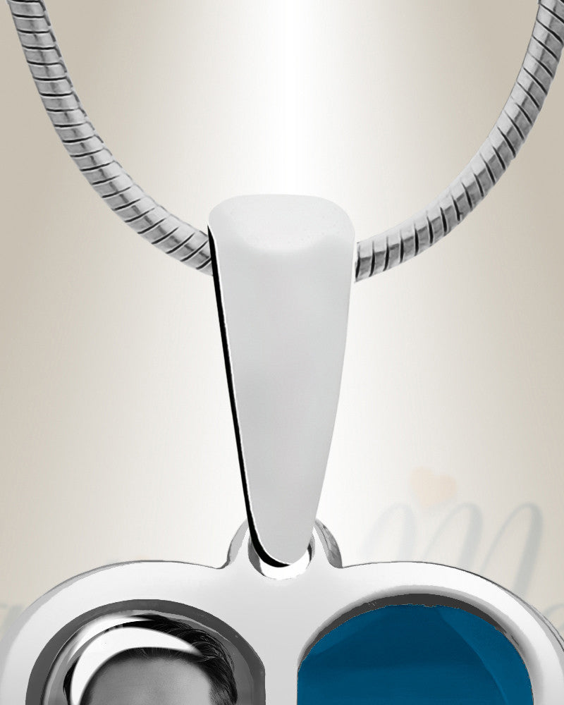 Two Heart Sterling Silver Picture Pendant With Oxford Ashes