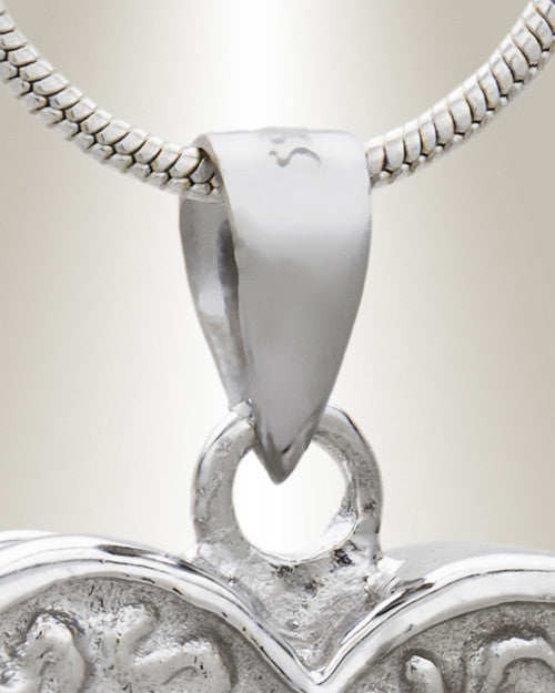 Silver Playful Heart Pet Memorial Jewelry