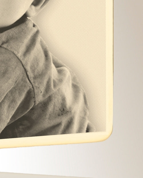 Rectangle Gold Plated Photo Engraved Ash Pendant