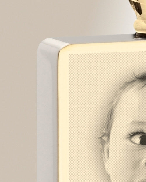 Rectangle Gold Plated Photo Engraved Ash Pendant