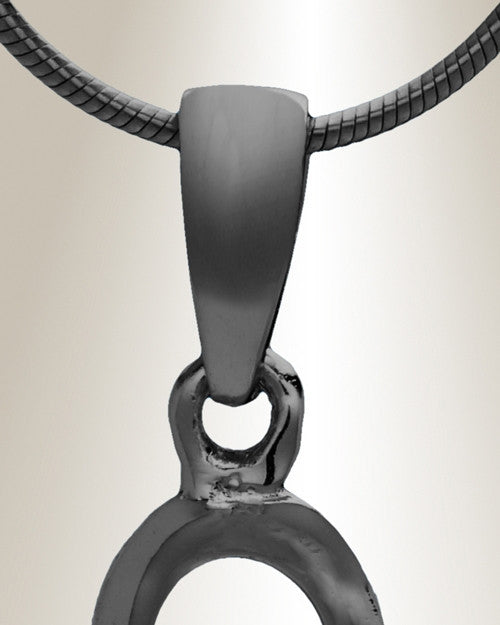Black "V" Initial Cremation Jewelry