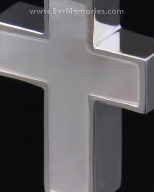 Sterling Silver Pearly Cross Cremation Urn Keepsake