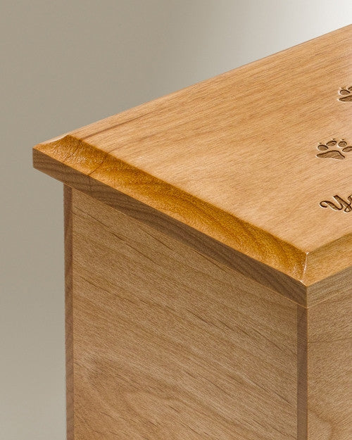 Medium Alder Cremation Urn w/ Pawprints