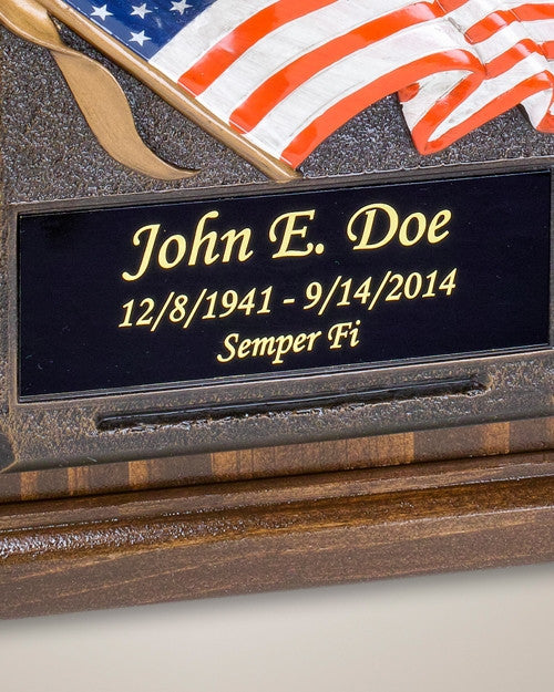 American Flag and Eagle Cremation Urn