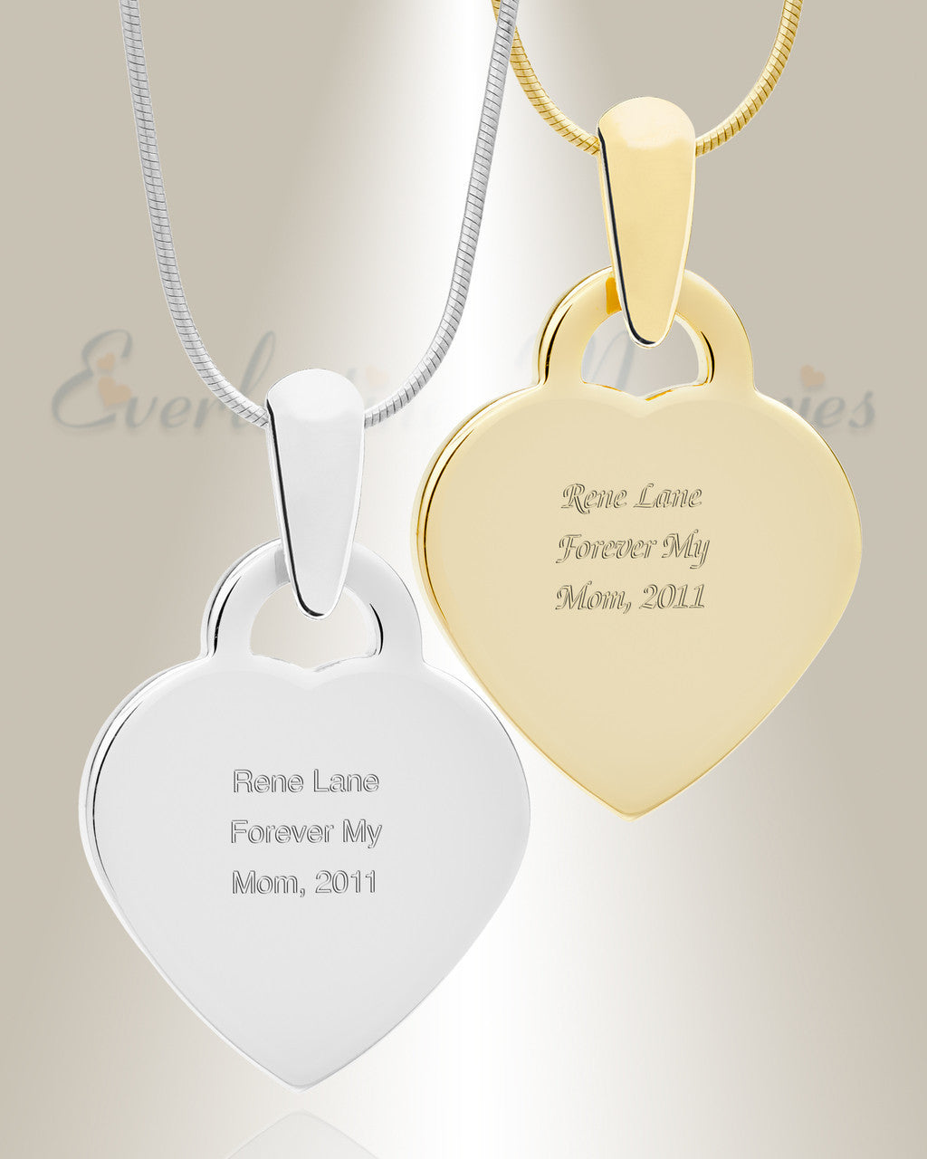 Small Heart Picture Engraved Stainless Keepsake