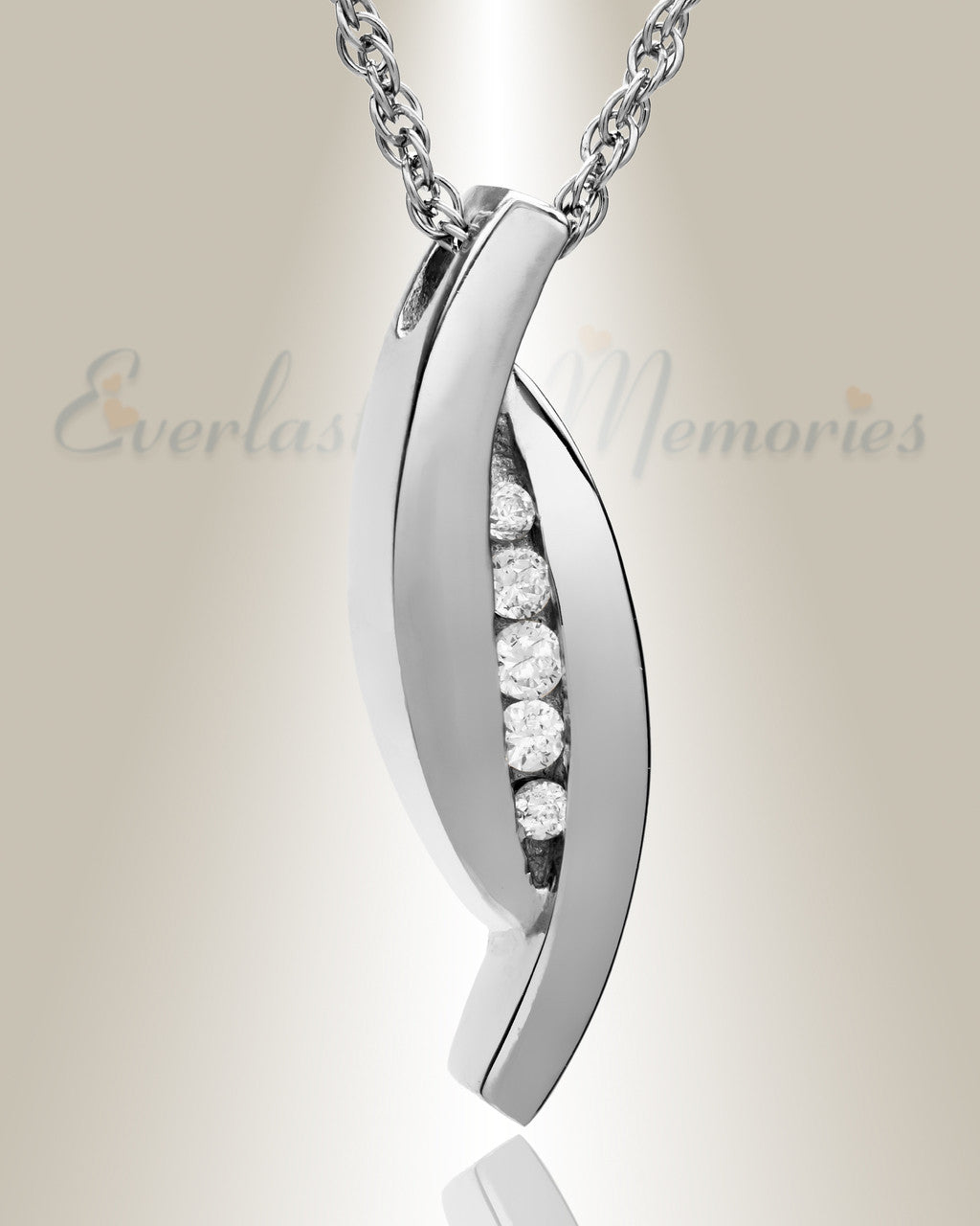 Everlasting Leaf Silver Cremation Urn Keepsake