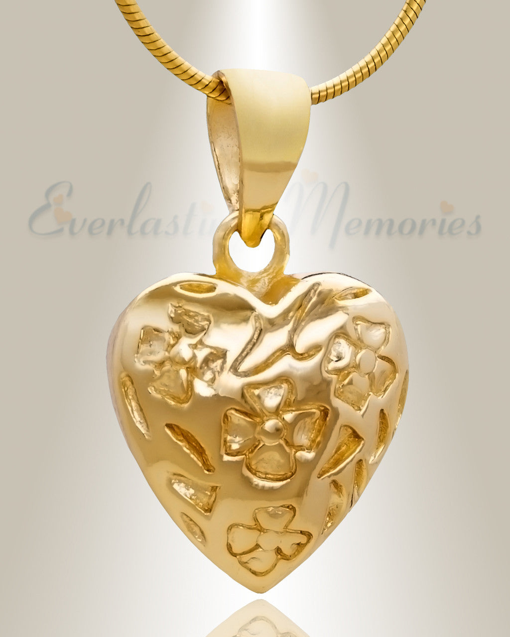 Gold Plated Gratitude Heart Cremation Jewelry