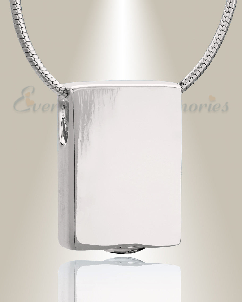 Silver Simple Rectangle Cremation Jewelry