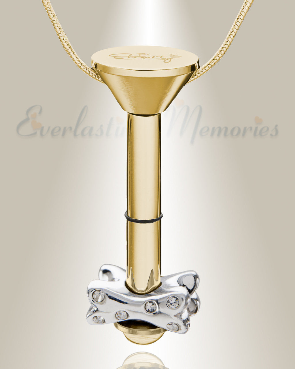 Gold Plated Millenium Ash Pendant with Fanciful Bone Charm