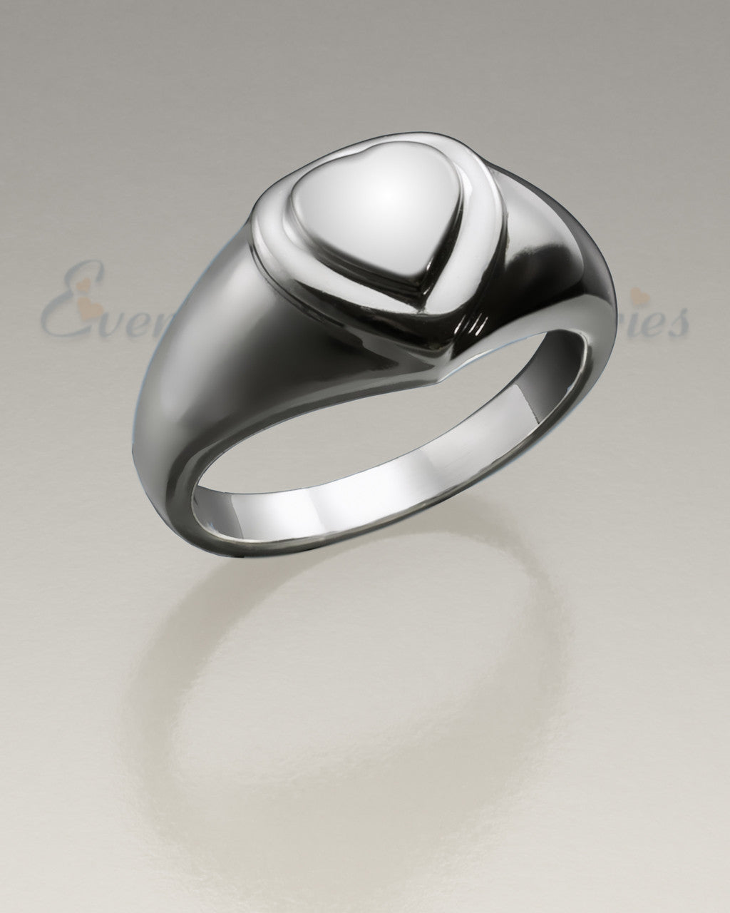 Women's Silver Forever Love Heart Cremation Ring