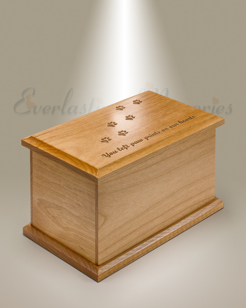 Medium Alder Cremation Urn w/ Pawprints