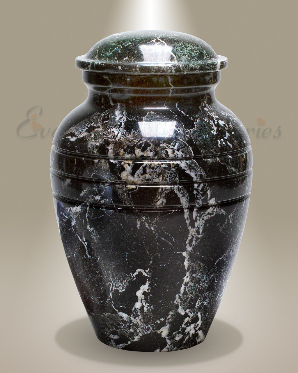 Black Grain Marble Cremation Urn