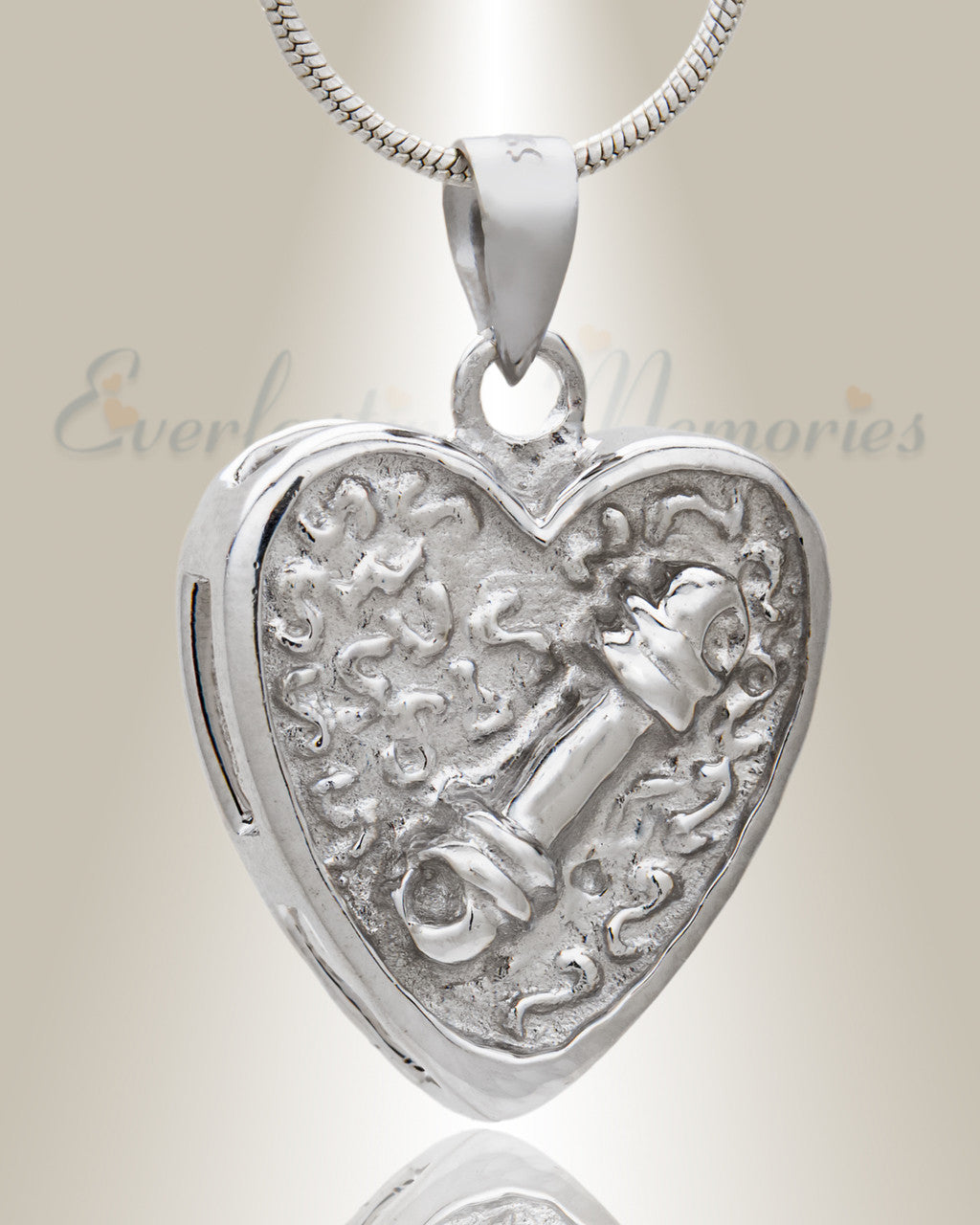Silver Playful Heart Pet Memorial Jewelry