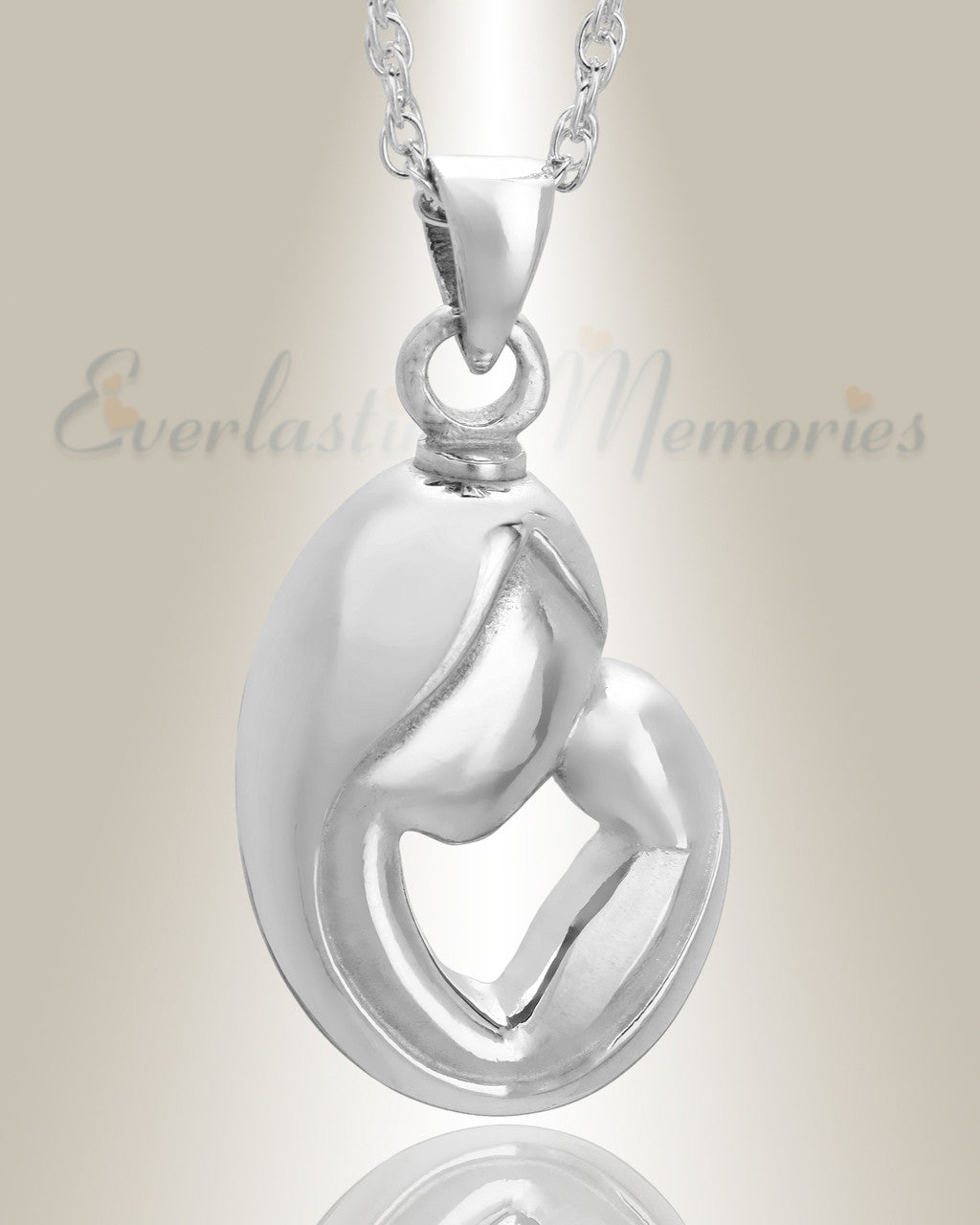 14K White Gold Mother's Touch Remembrance Pendant