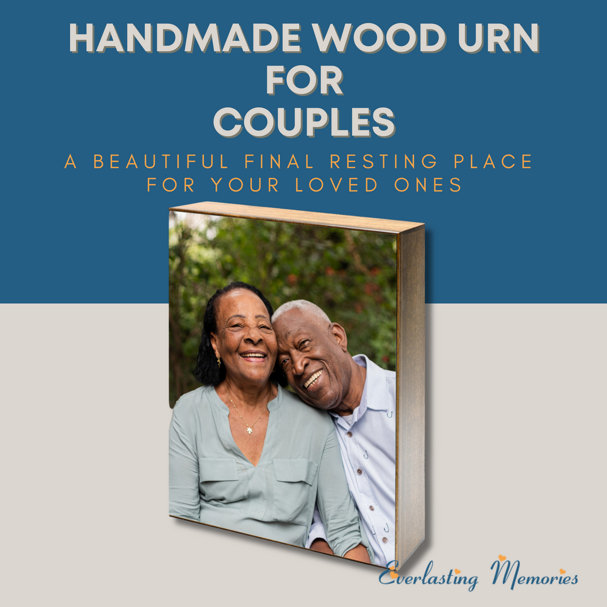 Together For Eternity Wood Photo Cremation Urn