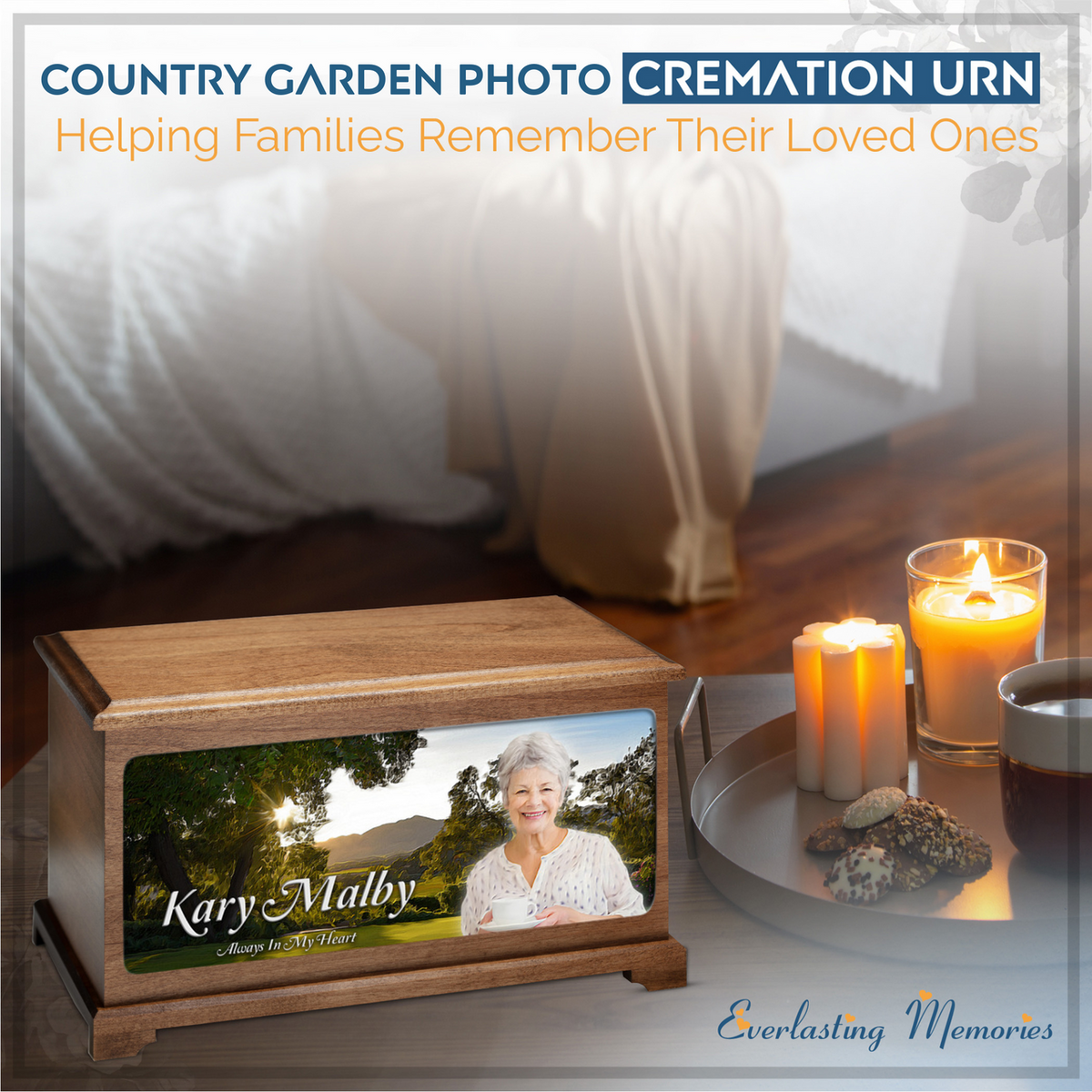 Country Garden Picture Urn For Ashes