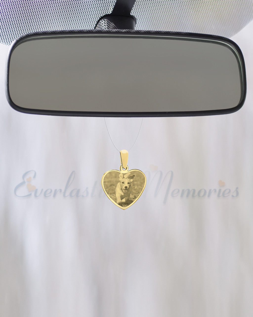 Heart Photo Engraved Gold Plated over Stainless Pet Guardian