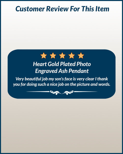 Heart Gold Plated Photo Engraved Ash Pendant