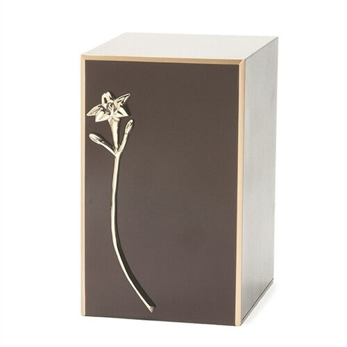 Artisan and Lily Bronze Cremation Urn