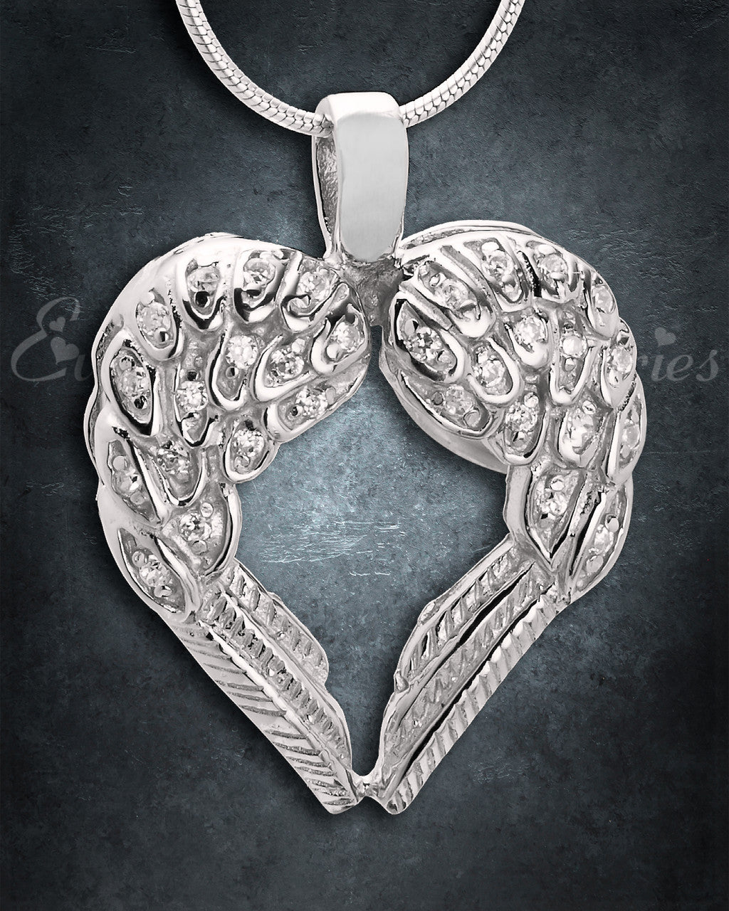 14K White Gold Wings of Hope Memorial Jewelry