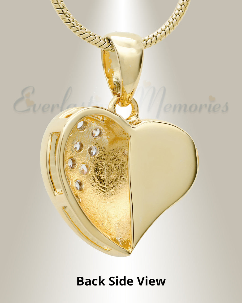 Gold Plated Cordial Heart Cremation Jewelry