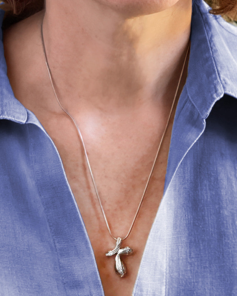 Silver Forever Cross Cremation Jewelry