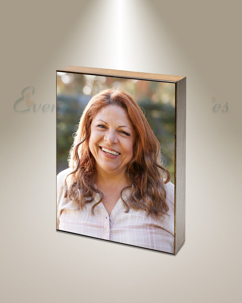 Cherished Memories Wood Photo Cremation Urn