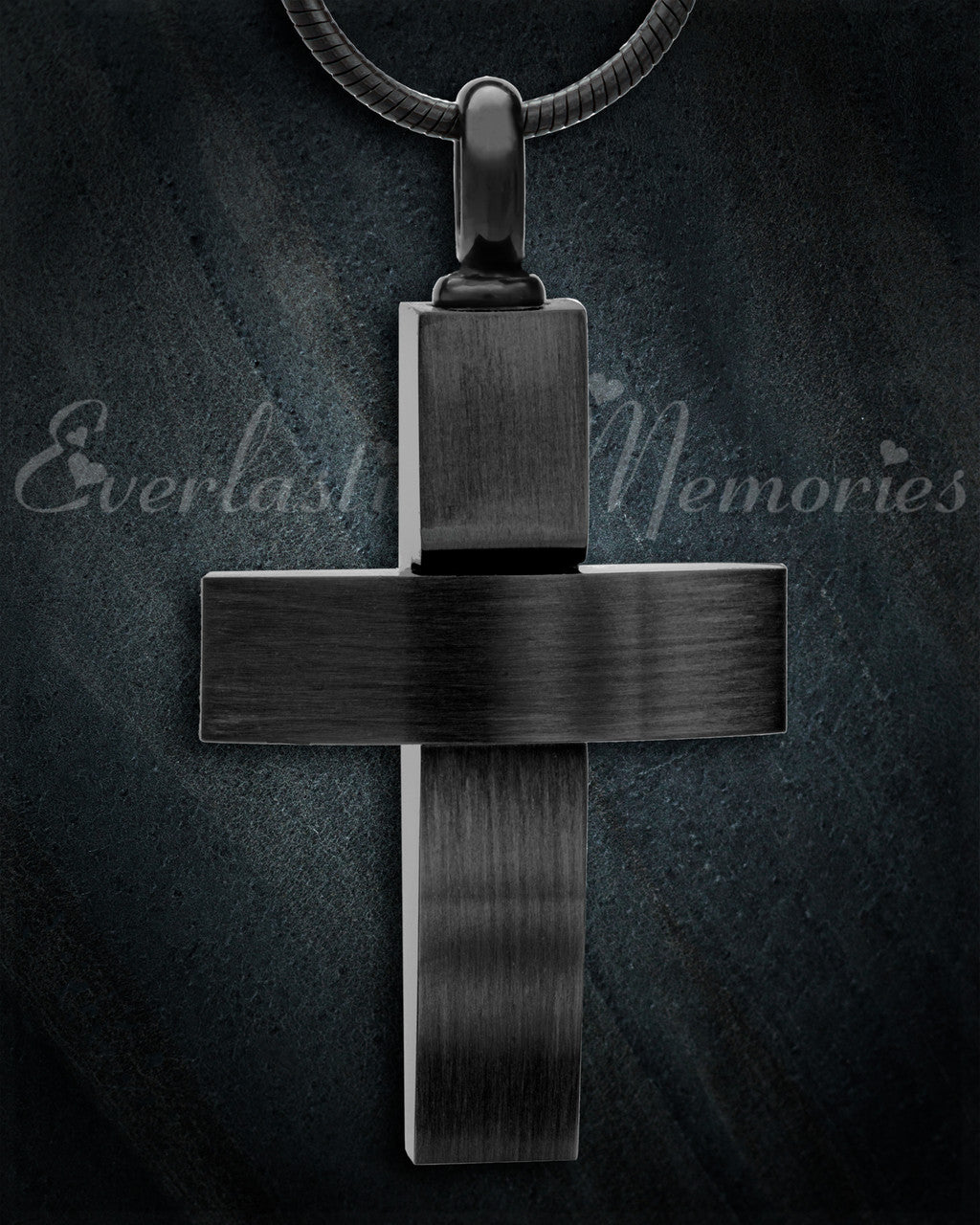 Trendy Cross with Black Finish Keepsake Urn Jewelry