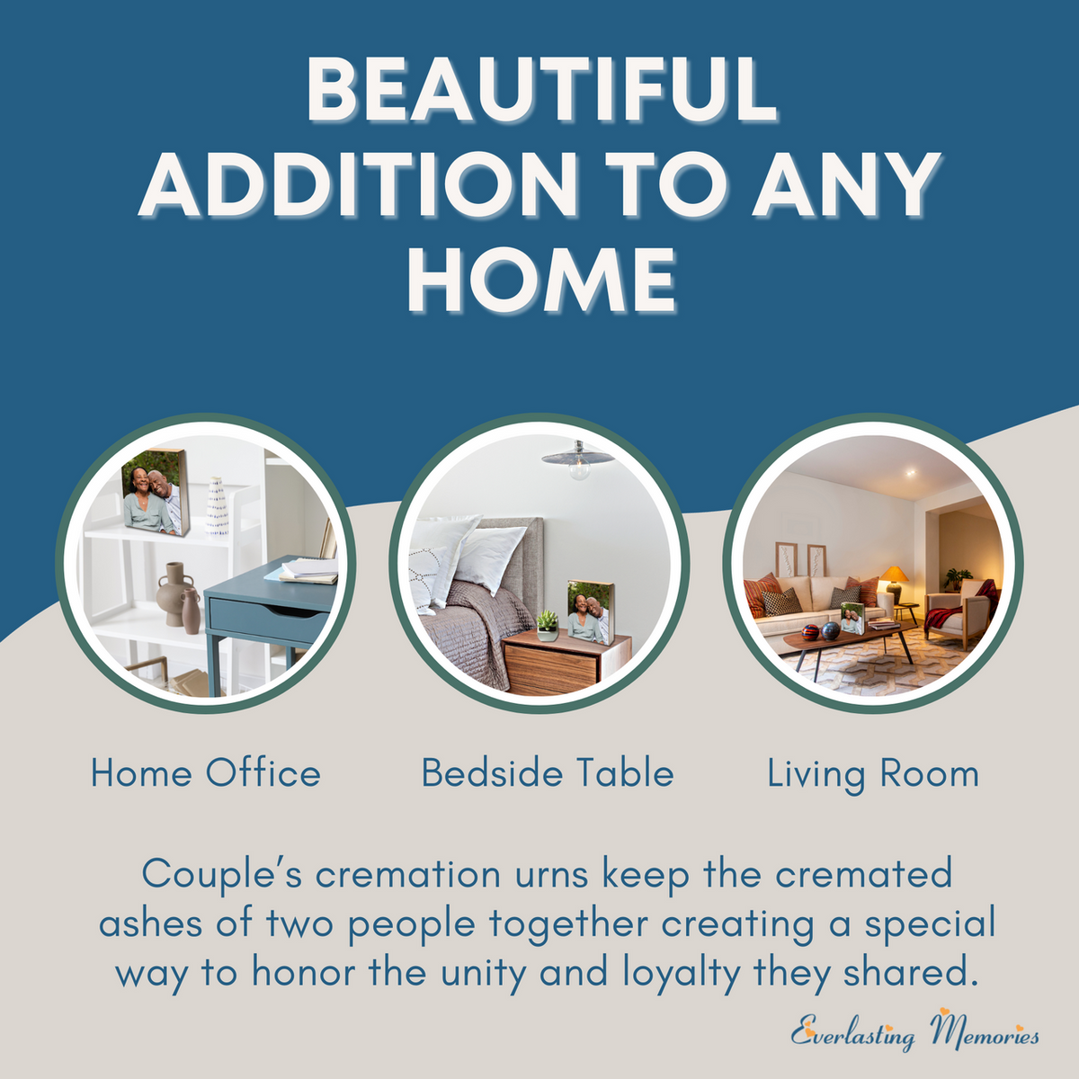 Together For Eternity Wood Photo Cremation Urn