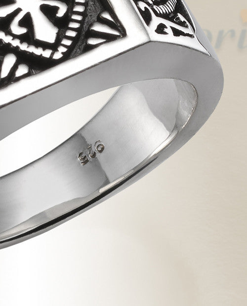Sterling Silver Crowned Cremation Ring