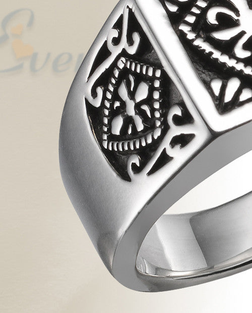 Sterling Silver Crowned Cremation Ring