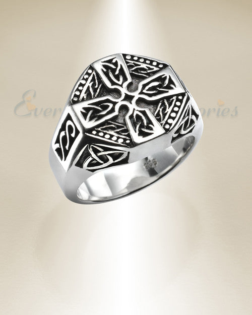 Silver Crossroads Urn Cremation Ring