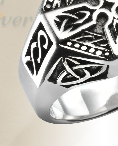Silver Crossroads Urn Cremation Ring