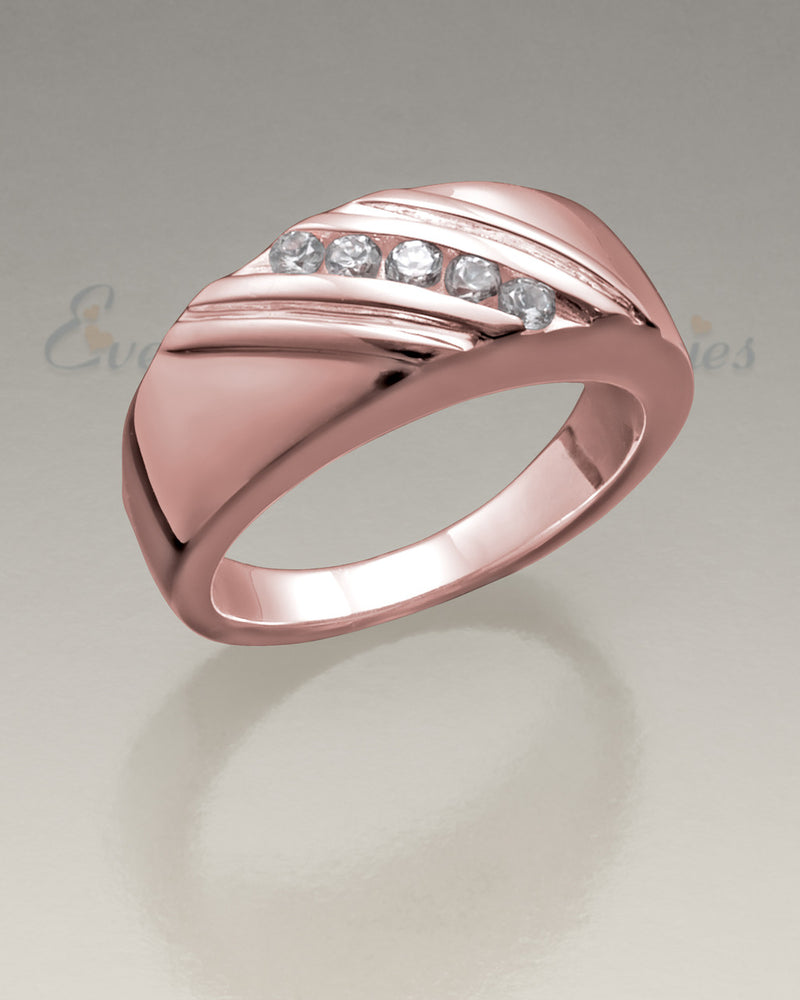 14K Women's Rose Gold Soothing Ashes Cremation Ring