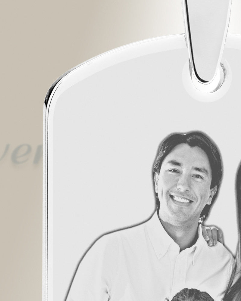 Birthstone Large Dog Tag February Photo Engraved Stainless Keepsake