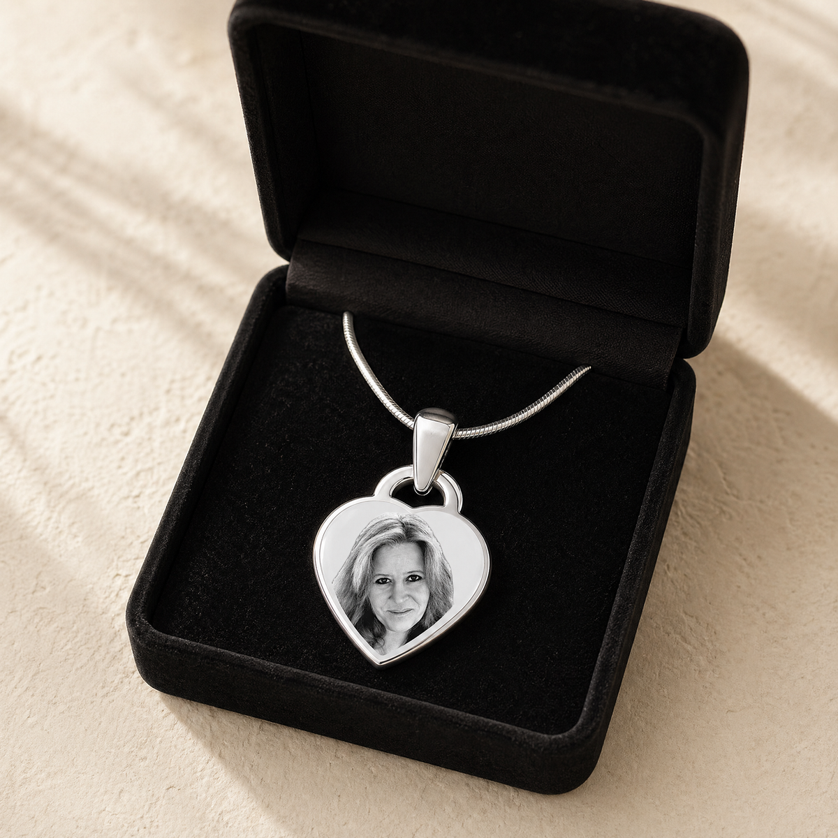 Small Heart Picture Engraved Stainless Keepsake