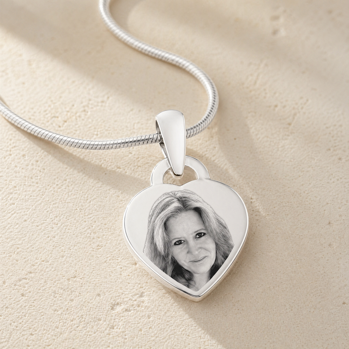 Small Heart Picture Engraved Stainless Keepsake