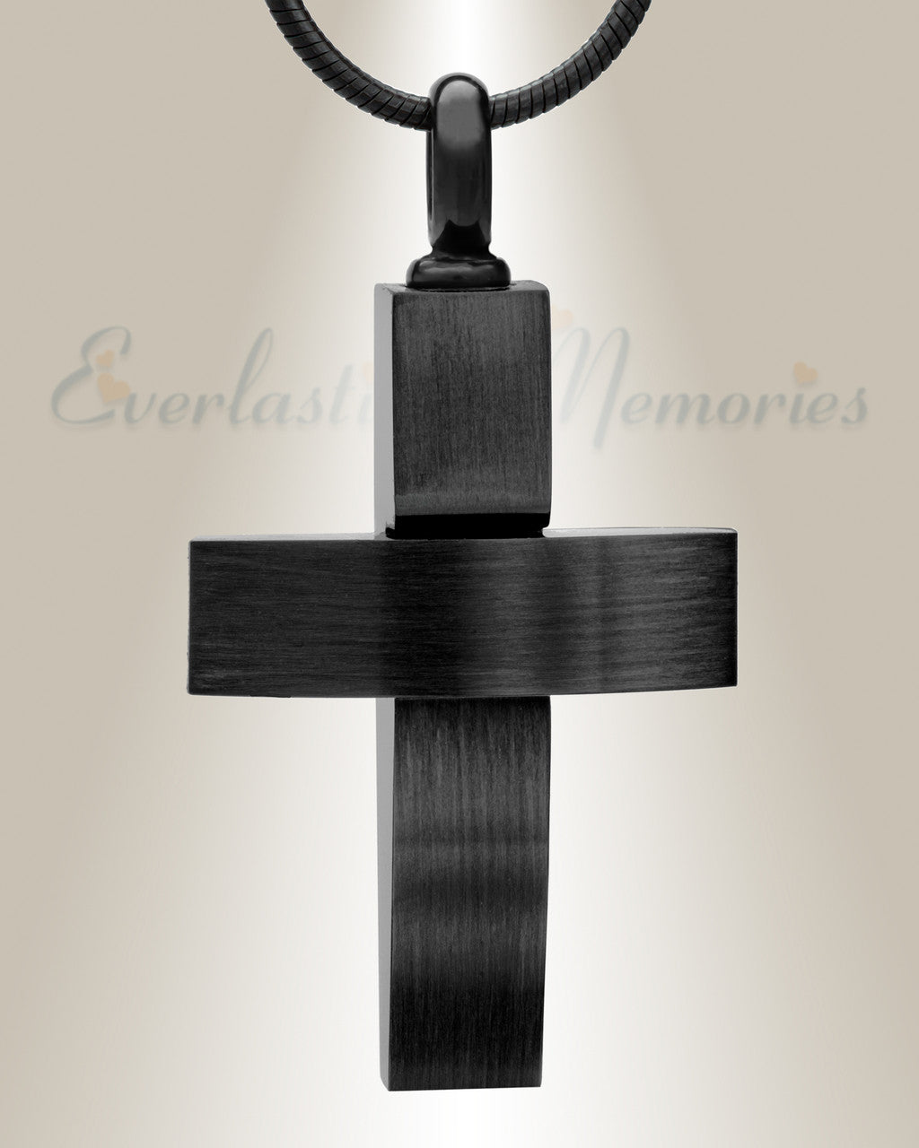 Trendy Cross with Black Finish Keepsake Urn Jewelry