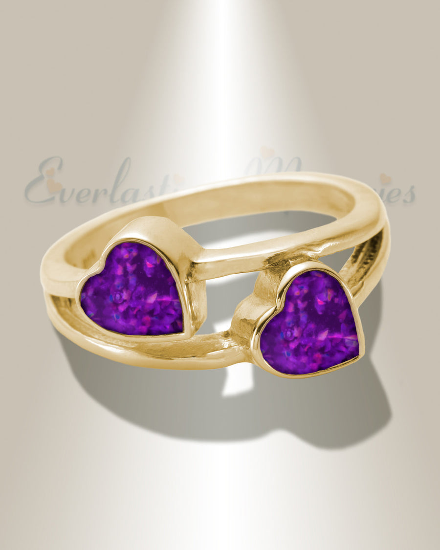 Solid 14K Gold Women's Thornley Ash Ring with Lilac Pearl Opal