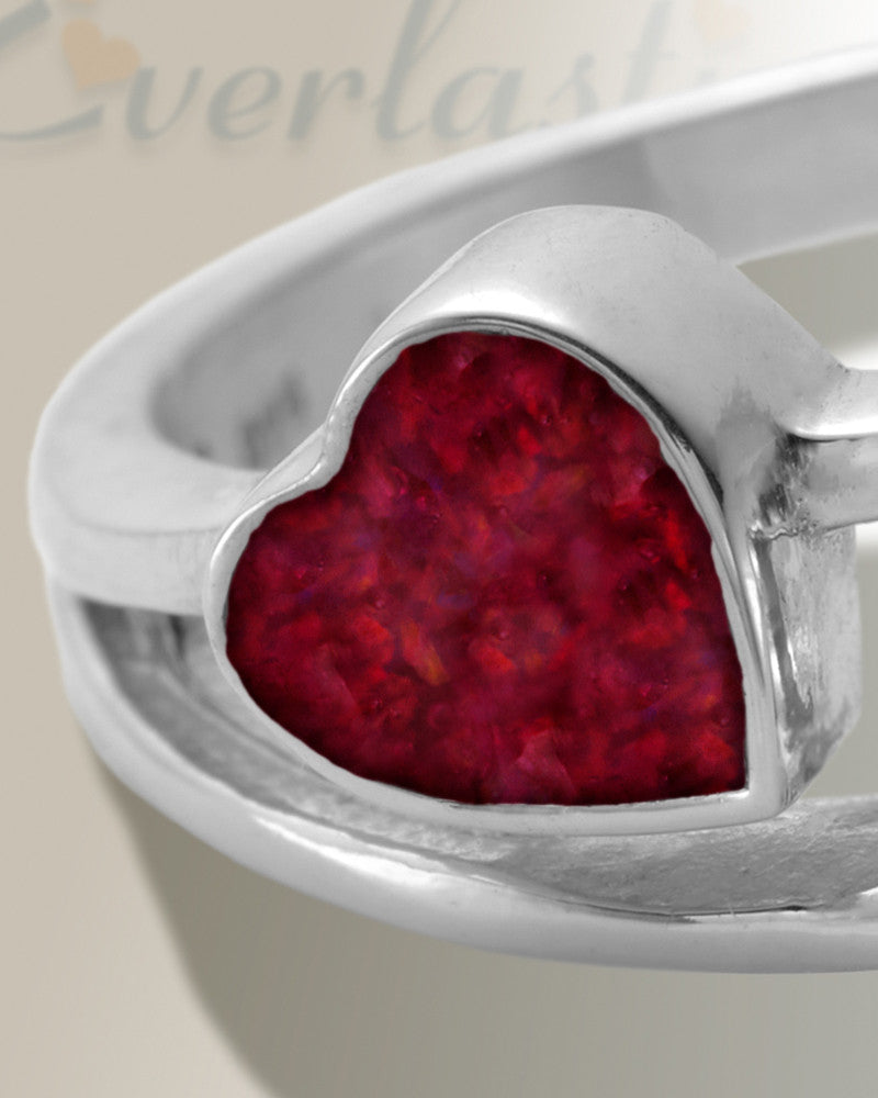Women's Sterling Silver Thornley Ash Ring with Scarlet Pearl Opal